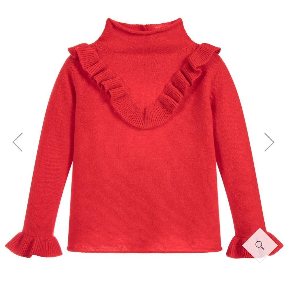 Girls red wool Italian  sweater  excellent conditi